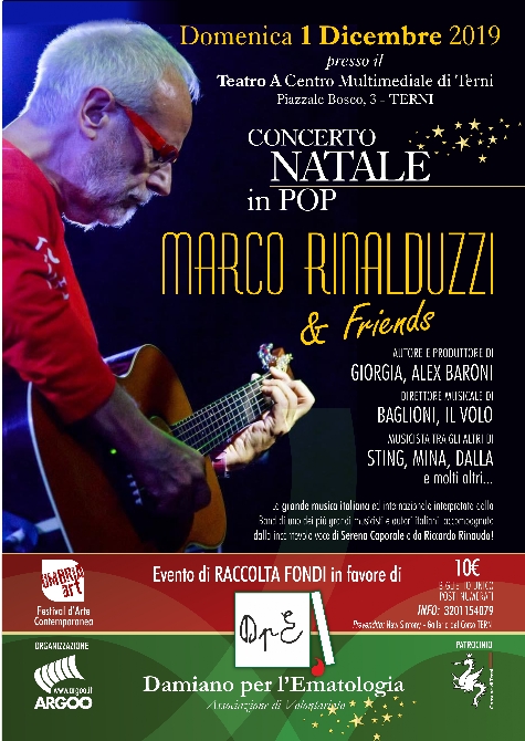 Concerto di Natale in Pop a Terni 1 dicembre 2019 Umbria Art Marco Rinalduzzi & Friends